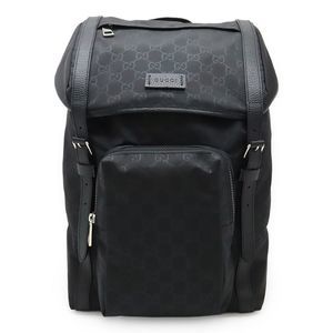 Gucci Gucci GG Nylon Backpack Backpack Daypack Nylon Leather Black Black Silver